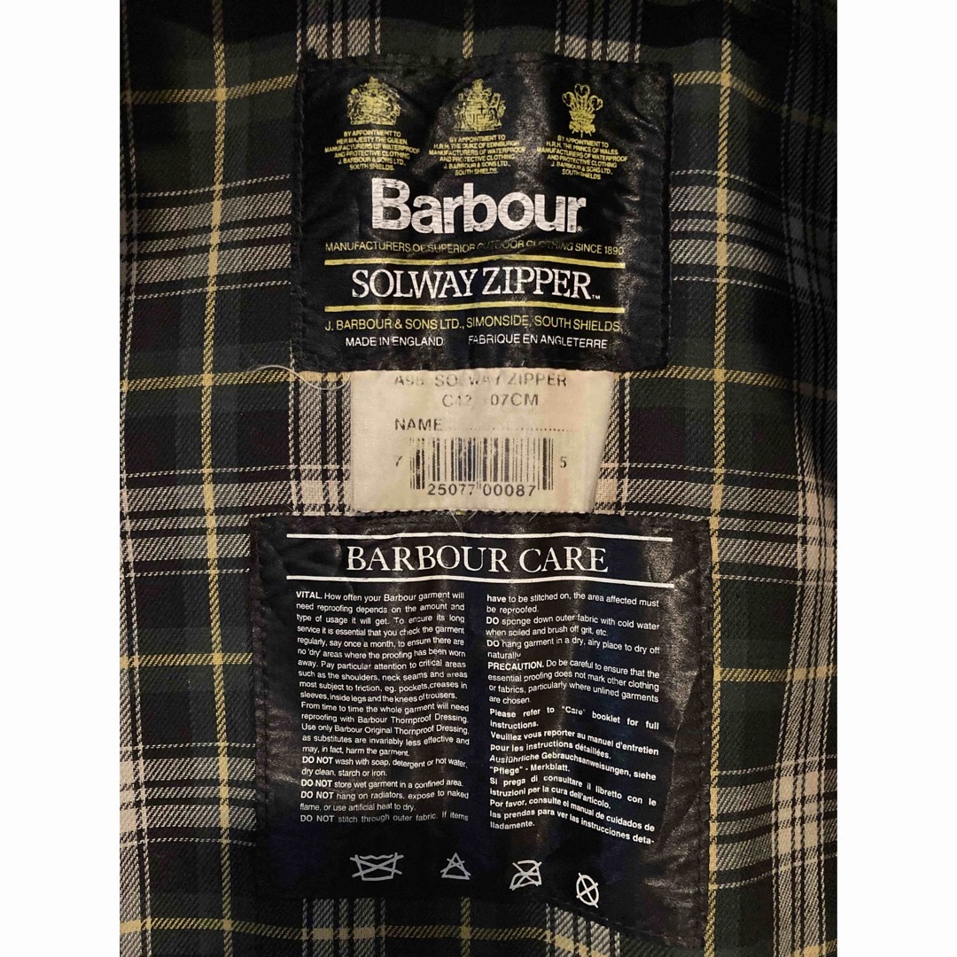 Barbour(バーブァー)の希少　バブアー　ソルウェイジッパー　42 旧3ワラント メンズのジャケット/アウター(ミリタリージャケット)の商品写真