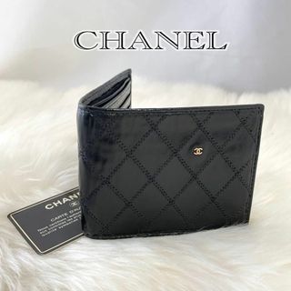 CHANEL ビコローレ　二つ折り財布　ブラック　ギャランティカード付　420