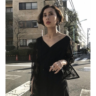 Ameri VINTAGE - アメリヴィンテージ LACE SLEEVE REFINED DRESSの通販