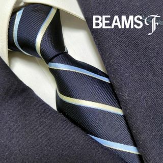 ビームスエフ(BEAMS F)のビームスエフ ネクタイ ストライプ レジメンタル 高級シルク ビジネス 光沢 紺(ネクタイ)