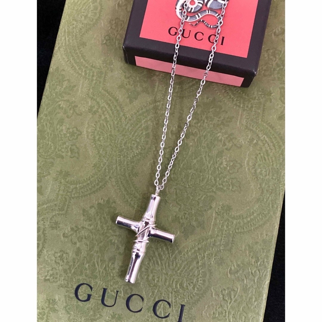 Gucci(グッチ)のグッチ クロス/十字架 バンブー/竹 ネックレス/ペンダント(チェーン60cm) メンズのアクセサリー(ネックレス)の商品写真