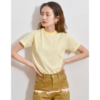 アングリッド(Ungrid)の【試着のみ美品、匿名配送、即日配送】Ungrid コンパクトボーダーT イエロー(Tシャツ(半袖/袖なし))