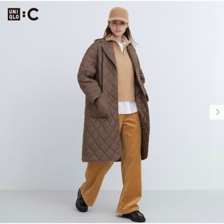 ユニクロ(UNIQLO)のユニクロC   パフテックオーバーサイズコート　ブラウン　S　(スプリングコート)