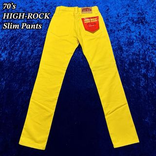 70’s HIGH-ROCK イエロー スリム パンツ(デニム/ジーンズ)