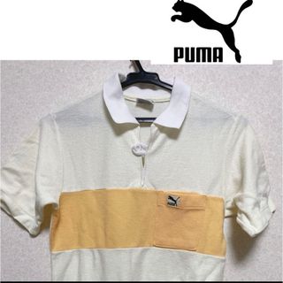 PUMA プーマ Tシャツ カラー 切り替え スポーツ 古着(ポロシャツ)