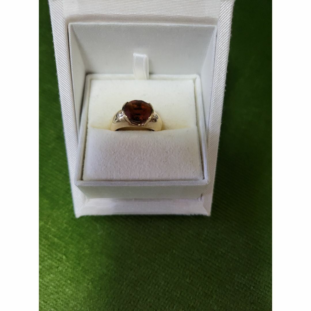 K9金の素敵なガーネットとダイヤの指輪 レディースのアクセサリー(リング(指輪))の商品写真