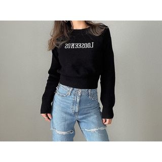 ジェイダ(GYDA)の【GYDA】LOOSEENDSクルーネックニットTOPS(ニット/セーター)