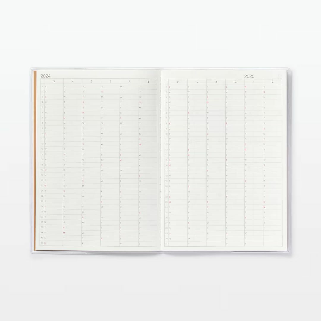 MUJI (無印良品)(ムジルシリョウヒン)の無印良品 MUJI 2024年3月.月曜始まりマンスリースケジュール帳 新品 インテリア/住まい/日用品の文房具(カレンダー/スケジュール)の商品写真