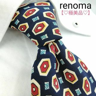 レノマ(RENOMA)の極美品 レノマ ネクタイ ネイビー レッド ゴールド[BN](ネクタイ)