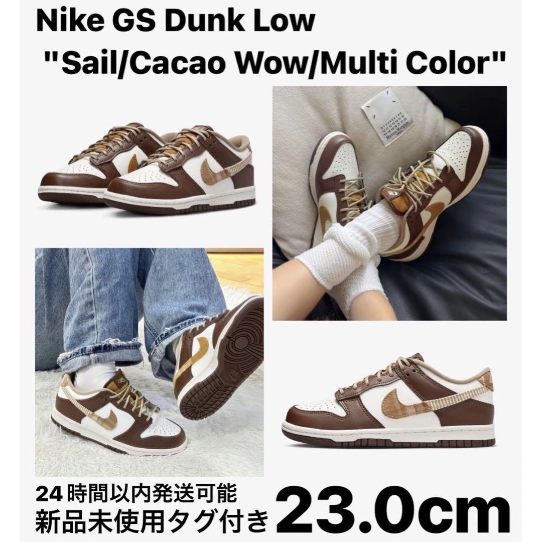 NIKE(ナイキ)の【完売品】ナイキ GS ダンク ロー "セイル/カカオワオ/マルチカラー" レディースの靴/シューズ(スニーカー)の商品写真