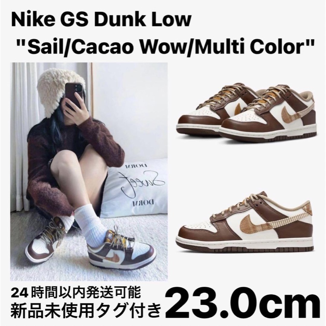 NIKE(ナイキ)の【完売品】ナイキ GS ダンク ロー "セイル/カカオワオ/マルチカラー" レディースの靴/シューズ(スニーカー)の商品写真