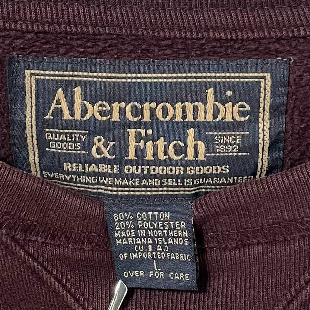 Abercrombie&Fitch(アバクロンビーアンドフィッチ)の90's オールド アバクロンビー＆フィッチ スウェット 赤紫 アーチロゴ メンズのトップス(スウェット)の商品写真