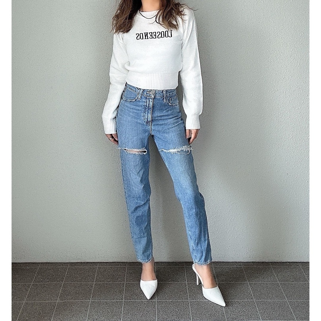 GYDA(ジェイダ)の【GYDA】LOOSEENDSクルーネックニットTOPS レディースのトップス(ニット/セーター)の商品写真