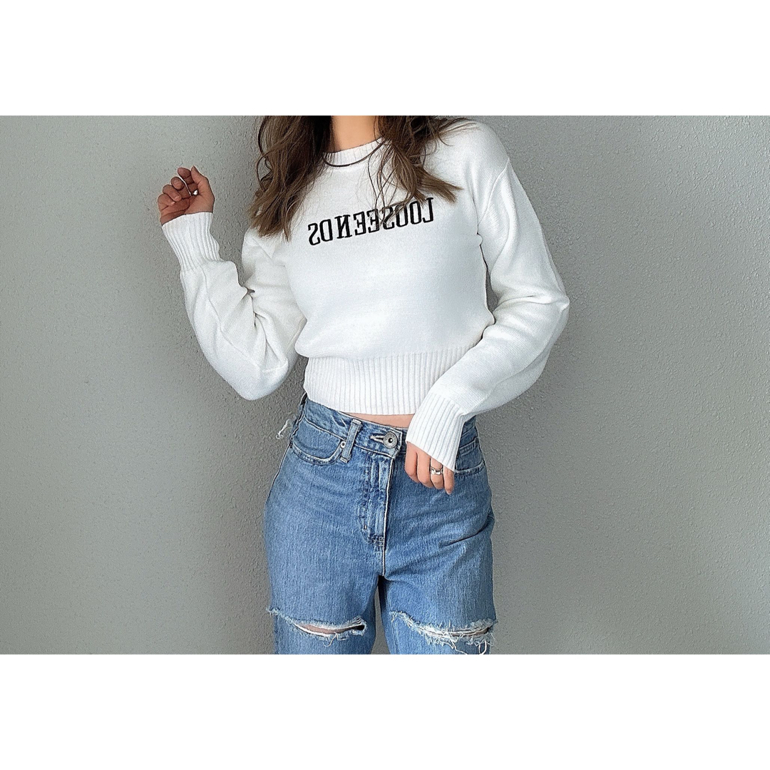 GYDA(ジェイダ)の【GYDA】LOOSEENDSクルーネックニットTOPS レディースのトップス(ニット/セーター)の商品写真