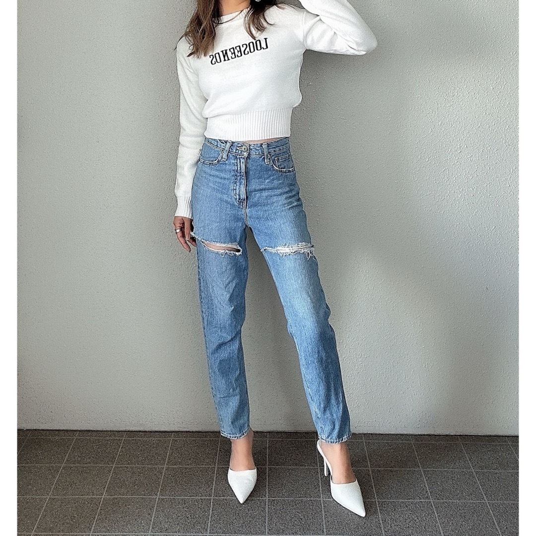 GYDA(ジェイダ)の【GYDA】LOOSEENDSクルーネックニットTOPS レディースのトップス(ニット/セーター)の商品写真