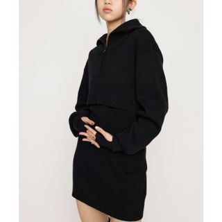 スライ(SLY)のBIG COLLOR ZIP UP 2P S/OP(ミニワンピース)