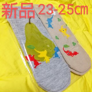 ニンテンドウ(任天堂)のピクミン靴下2足セット    23-25㎝【新品】(ソックス)