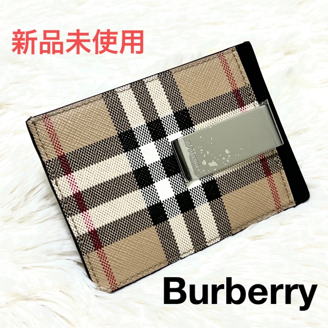 BURBERRY(バーバリー)のBurberry チェック マネークリップ カードケース 財布 メンズ メンズのファッション小物(折り財布)の商品写真