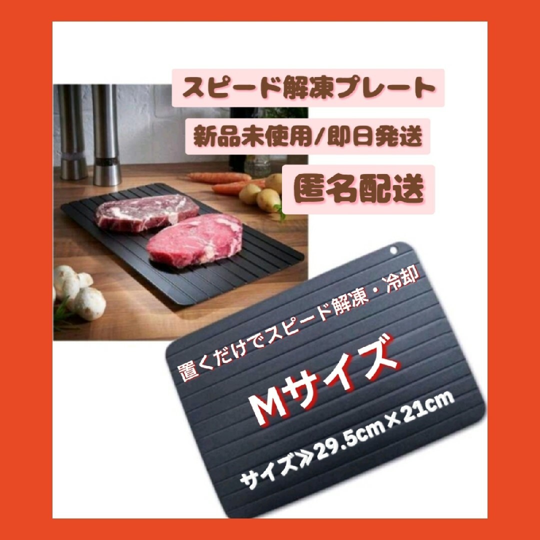 【即日発送】送料無料　Mサイズ 解凍プレート　急速自然解凍　冷却　エコ　節約 インテリア/住まい/日用品のキッチン/食器(調理道具/製菓道具)の商品写真