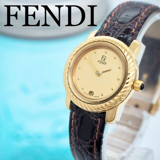 フェンディ(FENDI)の42 FENDI フェンディ時計　ゴールドベゼル　アンティーク　レディース腕時計(腕時計)
