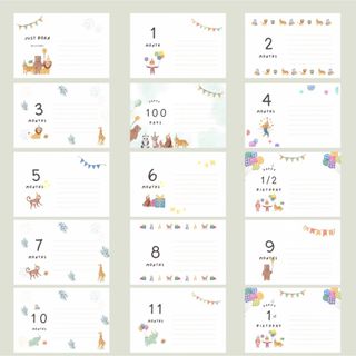 L判サイズ　メモ付き　マンスリーカード　月齢カード　アルバム　動物サーカス(アルバム)
