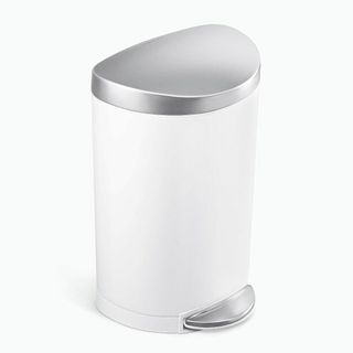 【色: ホワイトスチール】simplehuman セミラウンドステップダストボッ(ごみ箱)