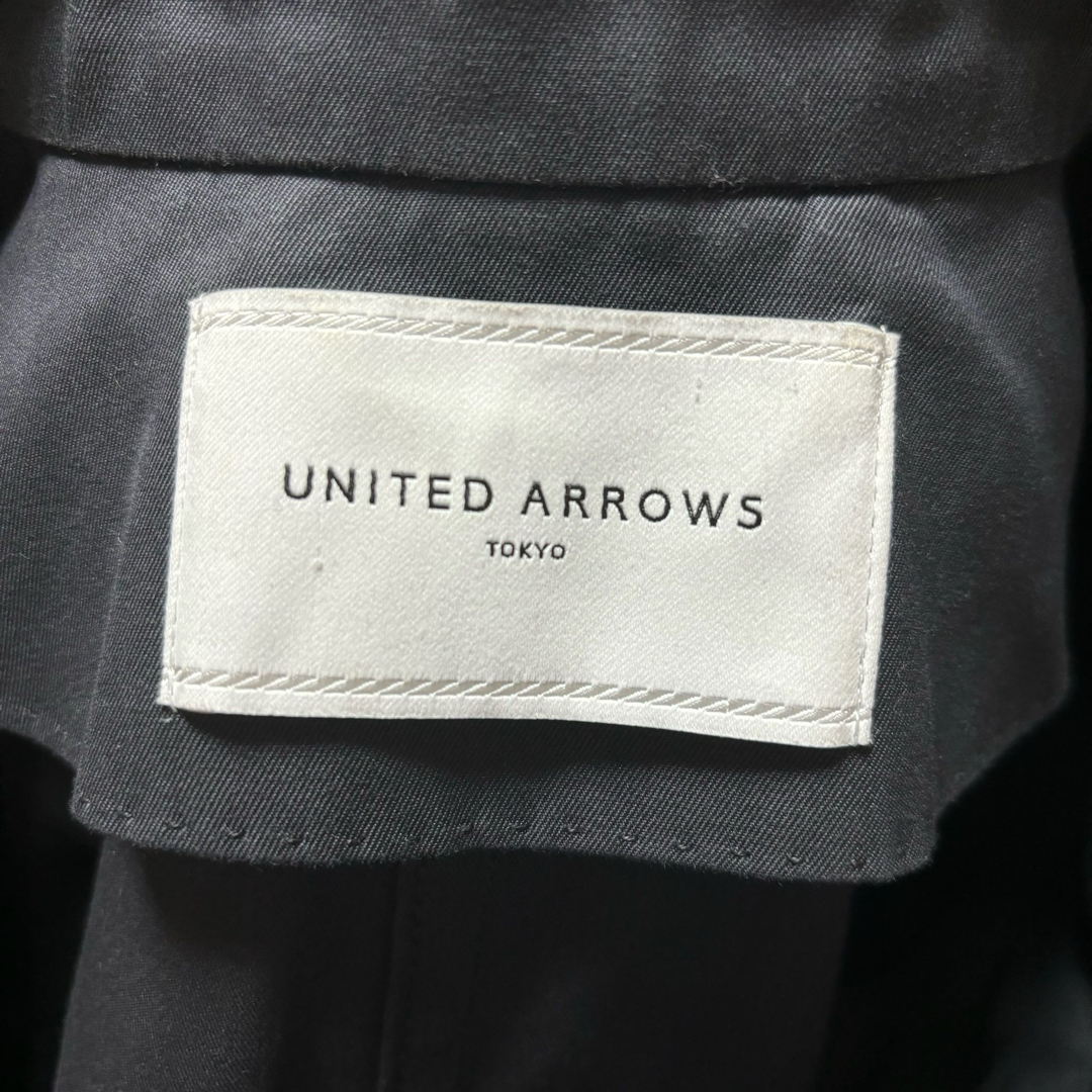 UNITED ARROWS(ユナイテッドアローズ)の【 UNITED ARROWS】 ノーカラー ギャバ トレンチコート 38 黒 レディースのジャケット/アウター(トレンチコート)の商品写真