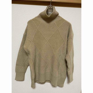 キャメル色　ハイネックセーター　フリーサイズ(ニット/セーター)