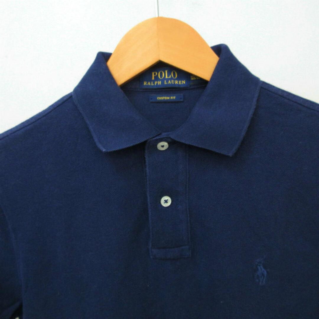 POLO RALPH LAUREN(ポロラルフローレン)のポロ ラルフローレン ポロシャツ カットソー ロゴ刺繍 半袖 紺 XS メンズのトップス(ポロシャツ)の商品写真