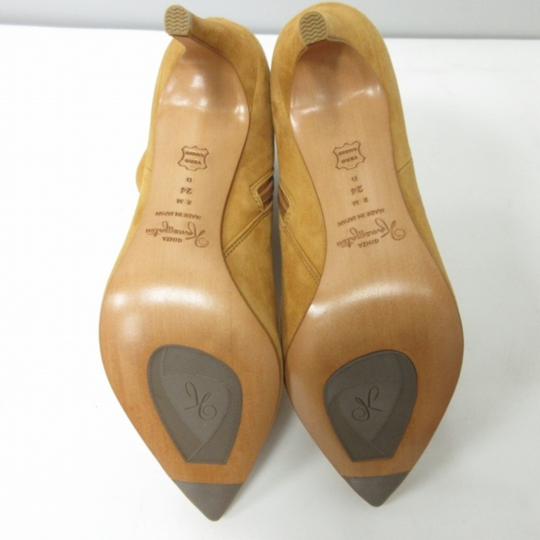 GINZA Kanematsu(ギンザカネマツ)の銀座かねまつ 美品 スウェードショートブーツ シューズ 黄 24㎝ IBO47 レディースの靴/シューズ(ブーツ)の商品写真