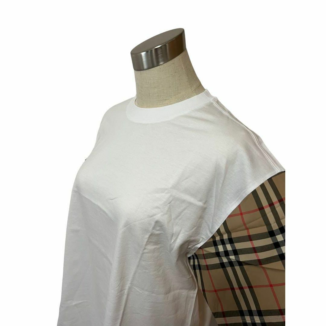 リノハルファッションバーバリー Tシャツ ホワイト×ビンテージチェック S 新品未使用
