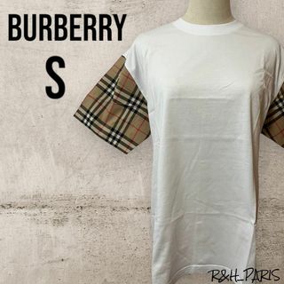 バーバリー(BURBERRY)のバーバリー Tシャツ ホワイト×ビンテージチェック S 新品未使用(Tシャツ(半袖/袖なし))