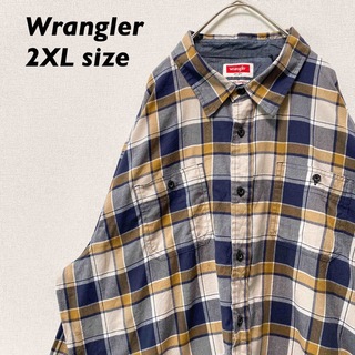 ラングラー(Wrangler)のラングラー　長袖シャツ　チェック　ワークシャツ　男女兼用　2XLサイズ(シャツ)