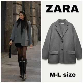 ザラ(ZARA)のZARA　ZW COLLECTION ダブルフェイス ウールブレンド ブレザー(テーラードジャケット)