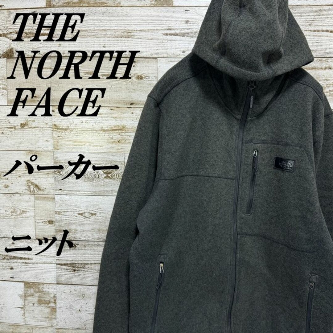 THE NORTH FACE(ザノースフェイス)の【350】ノースフェイスフルジップニットフリースパーカーワンポイントロゴ メンズのジャケット/アウター(ブルゾン)の商品写真