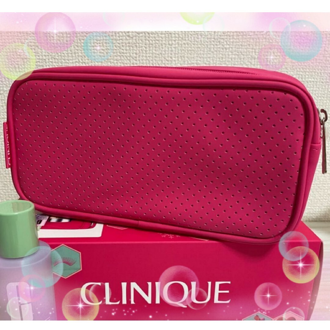 CLINIQUE(クリニーク)のクリニーク　ポーチ　ピンク　新品 インテリア/住まい/日用品の文房具(ペンケース/筆箱)の商品写真