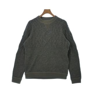 ウールリッチ(WOOLRICH)のWOOLRICH ウールリッチ ニット・セーター S グレーxカーキ 【古着】【中古】(ニット/セーター)