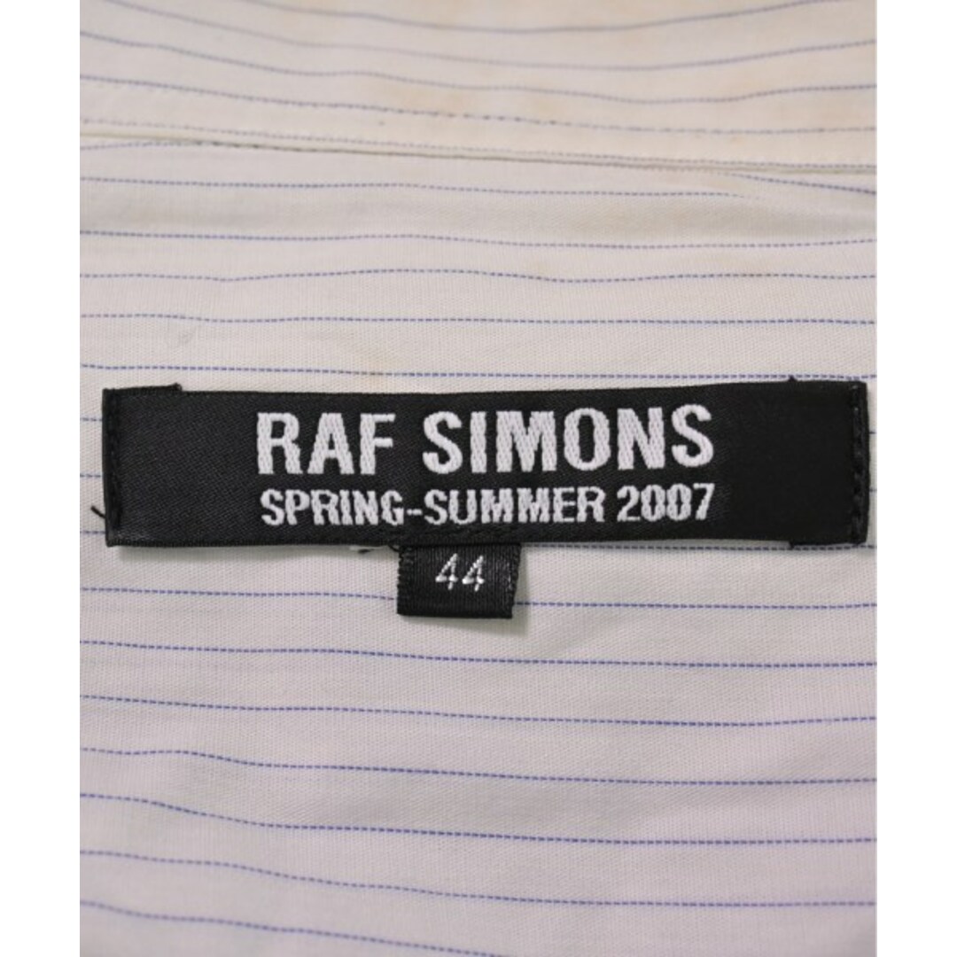 RAF SIMONS(ラフシモンズ)のRAF SIMONS ラフシモンズ カジュアルシャツ 44(S位) 白x青 【古着】【中古】 メンズのトップス(シャツ)の商品写真