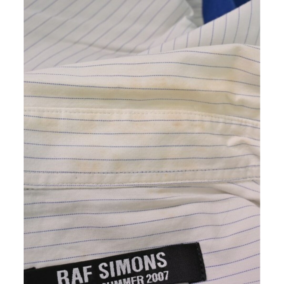 RAF SIMONS(ラフシモンズ)のRAF SIMONS ラフシモンズ カジュアルシャツ 44(S位) 白x青 【古着】【中古】 メンズのトップス(シャツ)の商品写真