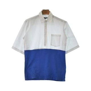 ラフシモンズ(RAF SIMONS)のRAF SIMONS ラフシモンズ カジュアルシャツ 44(S位) 白x青 【古着】【中古】(シャツ)