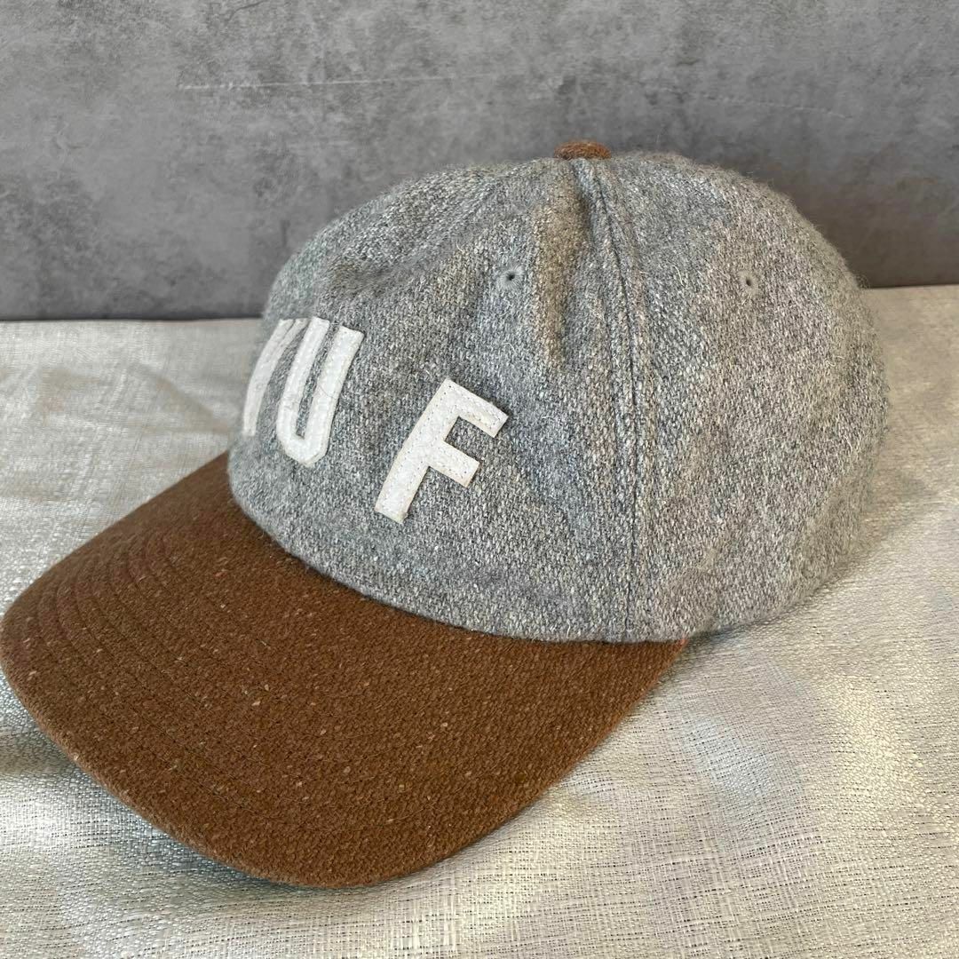 HUF - 【ビック刺繍ロゴ、ウールキャップ】HUF古着 ストリートブラウン