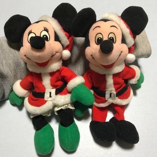 Disney ミッキーマウス&ミニーマウス クリスマスぬいぐるみ 2体セット(ぬいぐるみ)