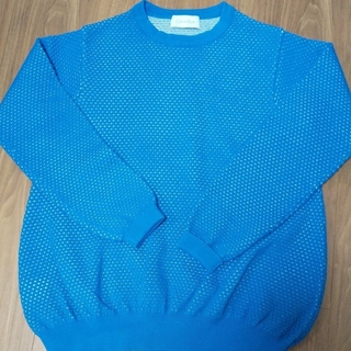 カルバンクライン(Calvin Klein)のカルバンクライン　ブルー　綿　セーター(ニット/セーター)