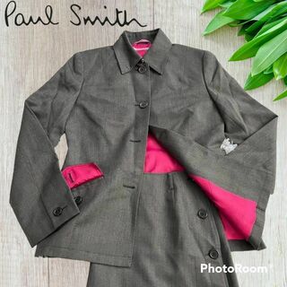 PS Paul Smith スカートスーツ　セットアップ　38　ウール　グレー(スーツ)