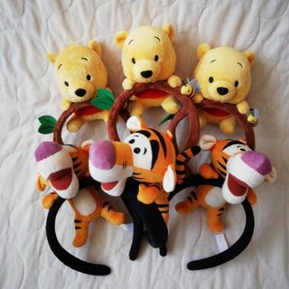 クマノプーサン(くまのプーさん)のTDR　くまのプーさんカチューシャ&ティガーカチューシャ6点セット(小道具)