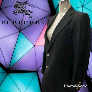 バーバリー(BURBERRY)のバーバリーズ シングル　テーラードジャケット　金ボタン ネイビー　カシミヤ混(テーラードジャケット)