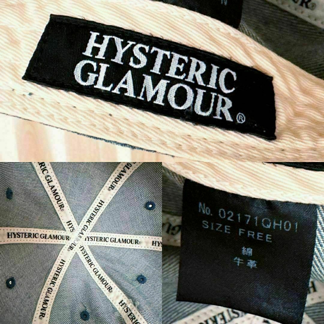 HYSTERIC GLAMOUR(ヒステリックグラマー)の廃盤/激レア【ヒステリックグラマー】デビルウーマン刺繍 デニム キャップ 紺×青 レディースの帽子(キャップ)の商品写真