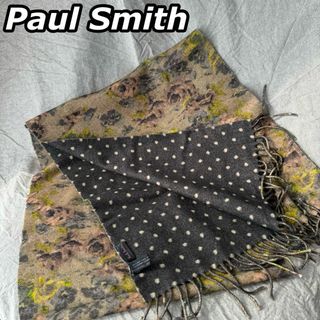 ポールスミス(Paul Smith)のポールスミス カシミヤ混 リバーシブル ドット 花柄 マフラー(マフラー/ショール)