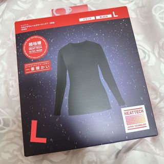 ユニクロ(UNIQLO)のUNIQLO 超極暖 ウルトラウォームクルーネックT ブラック L(アンダーシャツ/防寒インナー)