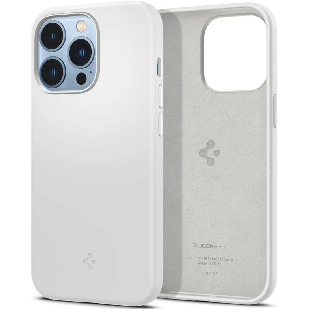 Spigen(シュピゲン)の【最終値下げ】Spigen iPhone ケース シリコン 薄型 軽量 ホワイト スマホ/家電/カメラのスマホアクセサリー(iPhoneケース)の商品写真